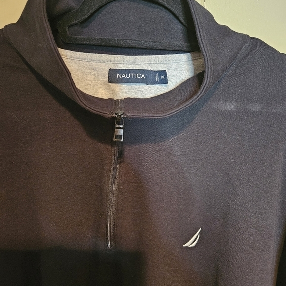 Nautica Quarter-Zip Pullover, Mens, Size 3X, Black, Zip Collar - Picture 2 of 4